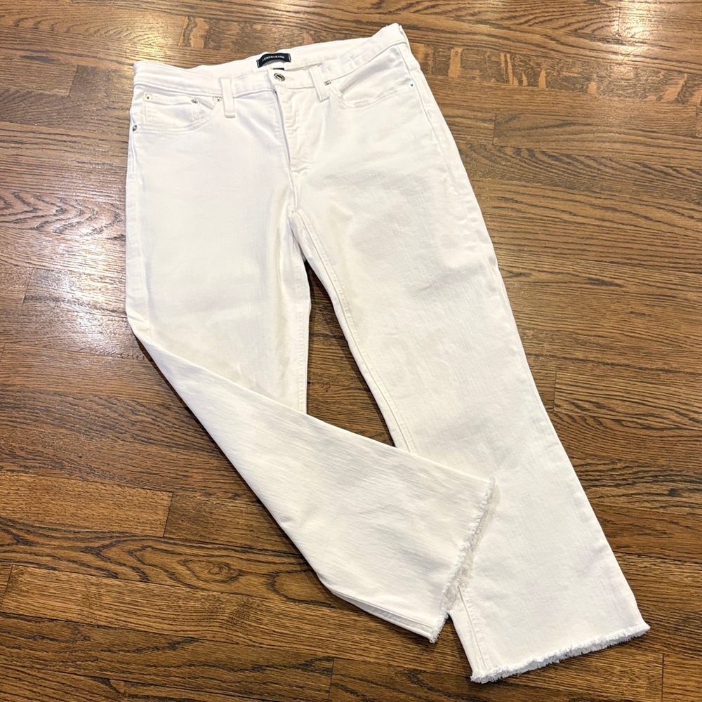 J. Crew Billie Demi Boot crop Women’s White Straight-Leg Jeans, 10